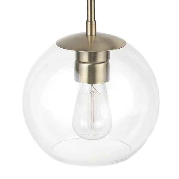 Single head chandelier brass clear glass lampshade - Image 5