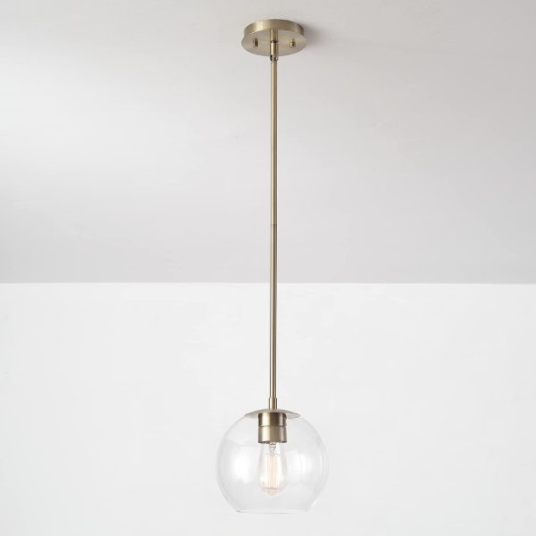Single head chandelier brass clear glass lampshade - Image 3