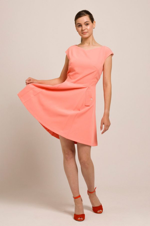 Vibrant pink and orange dress