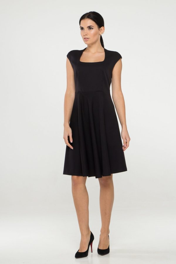 Black Square Neck Sleeveless Dress - Image 5