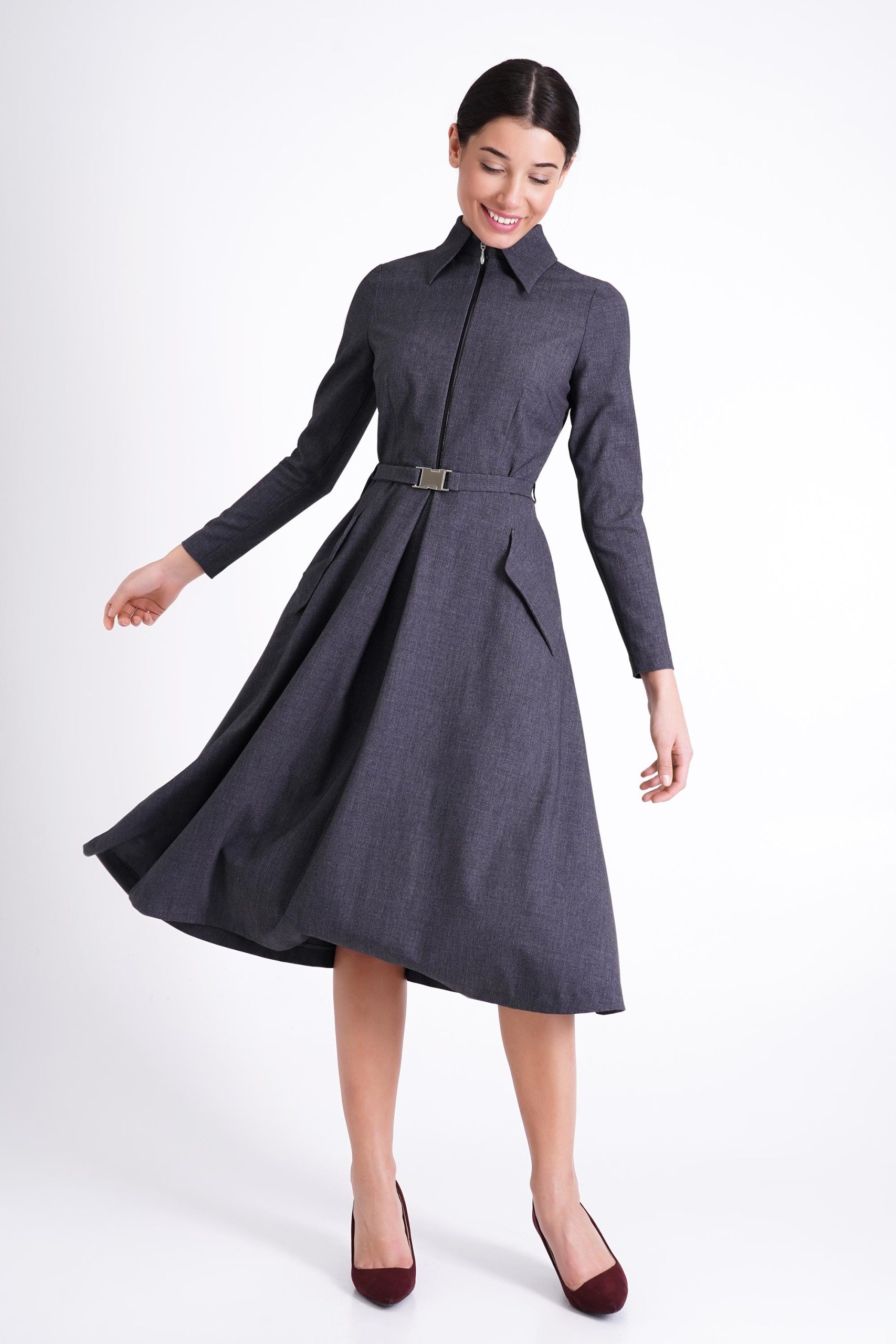 Retro style waisted skirt dress
