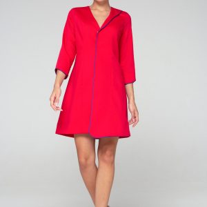 Rose red contrast hem dress