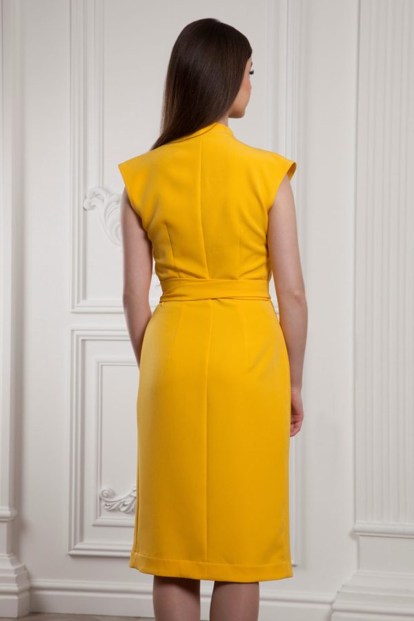 Sun Yellow Wrap Dress - Image 3