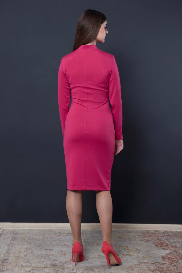 Rose red slim dress - Image 6
