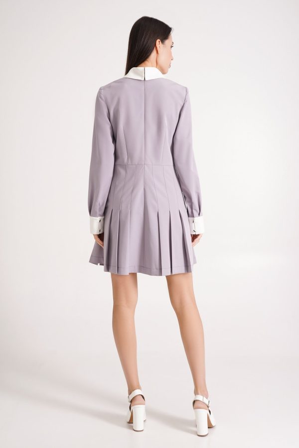 Light purple contrast collar dress - Image 5