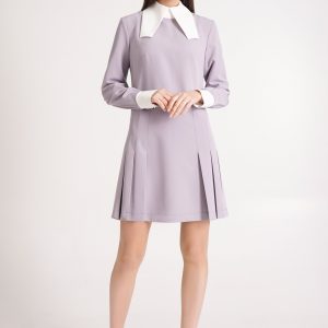 Light purple contrast collar dress