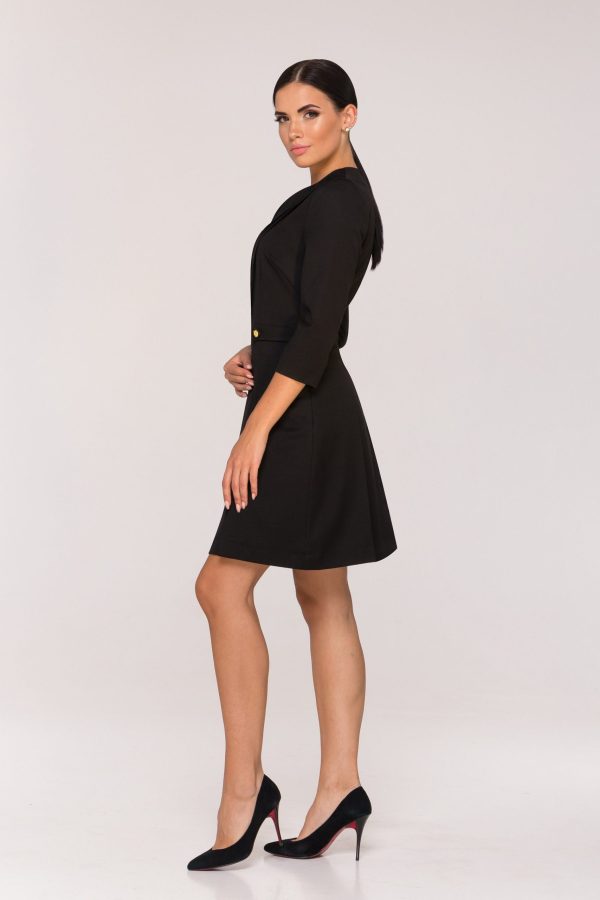 Black suit collar dress - Image 7