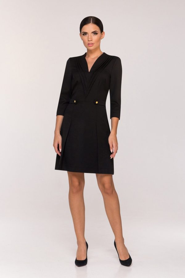 Black suit collar dress - Image 4