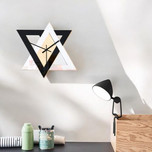 A unique wall clock with triangular elements