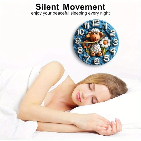 Adorable Sheep-Themed Wall Clock - Image 4