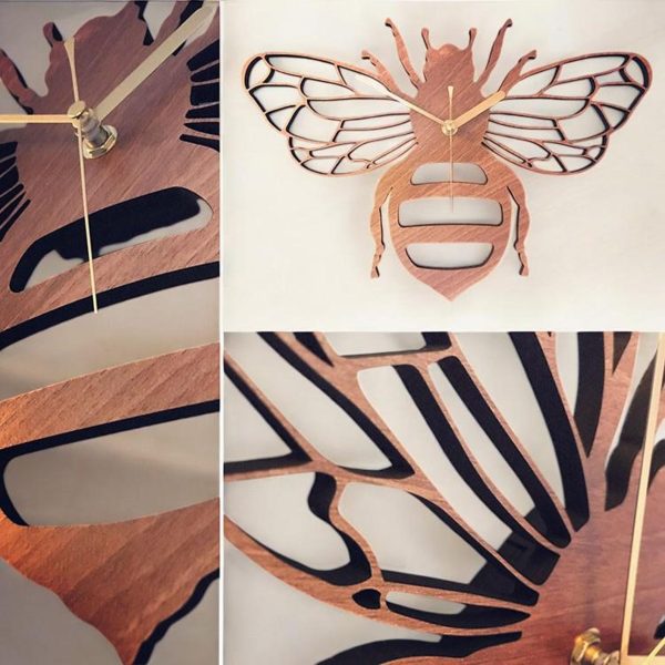 Bee-themed wooden wall clock - Image 2