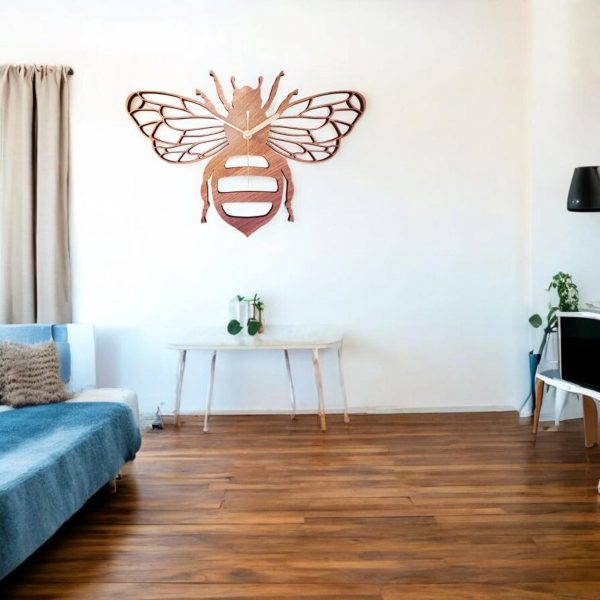 Bee-themed wooden wall clock - Image 4