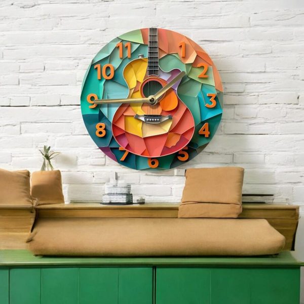 Colorful Guitar Wall Clock - Image 4
