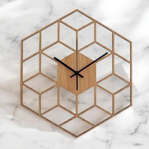 Hexagonal Frame Hollow Wall Clock