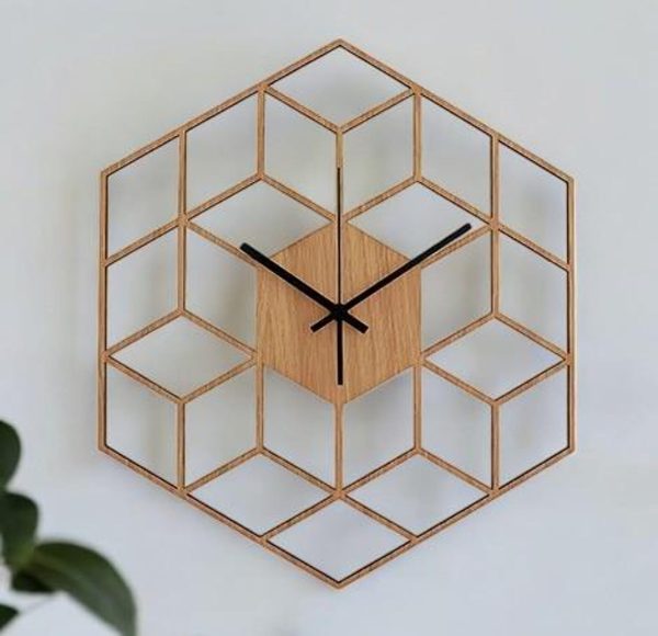 Hexagonal Frame Hollow Wall Clock - Image 3