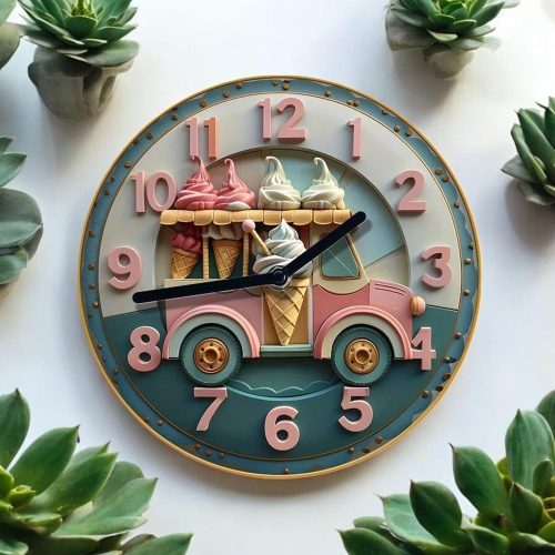 Ice Cream Cart Wall Clock