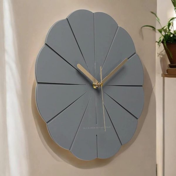 Light Gray Petal-Shaped Wall Clock - Image 2