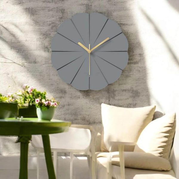 Light Gray Petal-Shaped Wall Clock - Image 3