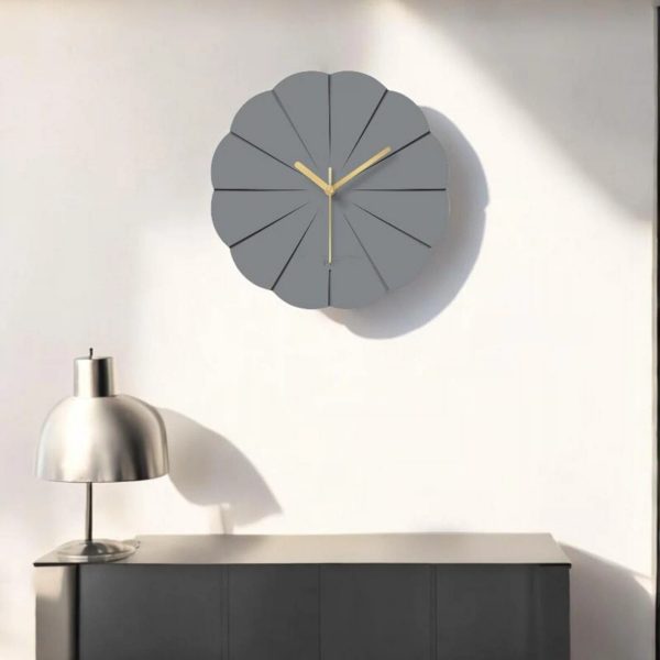 Light Gray Petal-Shaped Wall Clock - Image 4