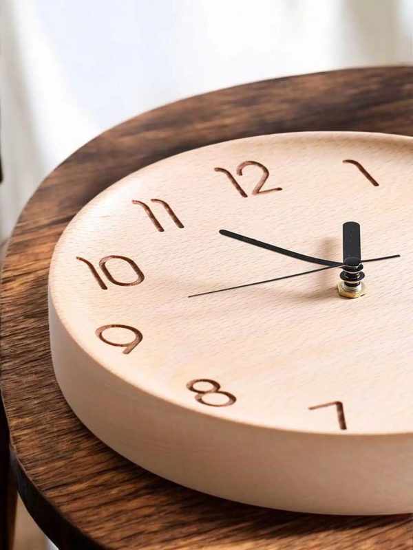 Light Wood Minimalist Wall Clock - Image 2