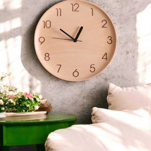 Light Wood Minimalist Wall Clock