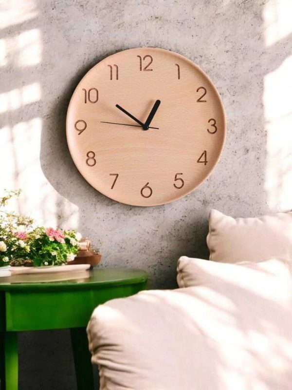 Light Wood Minimalist Wall Clock