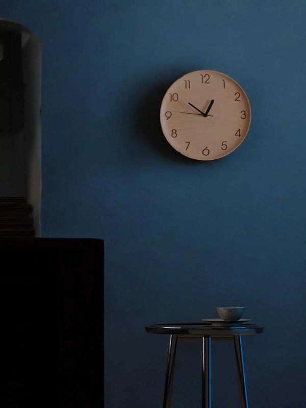 Light Wood Minimalist Wall Clock - Image 4