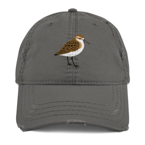 Distressed embroidered waterbird baseball cap