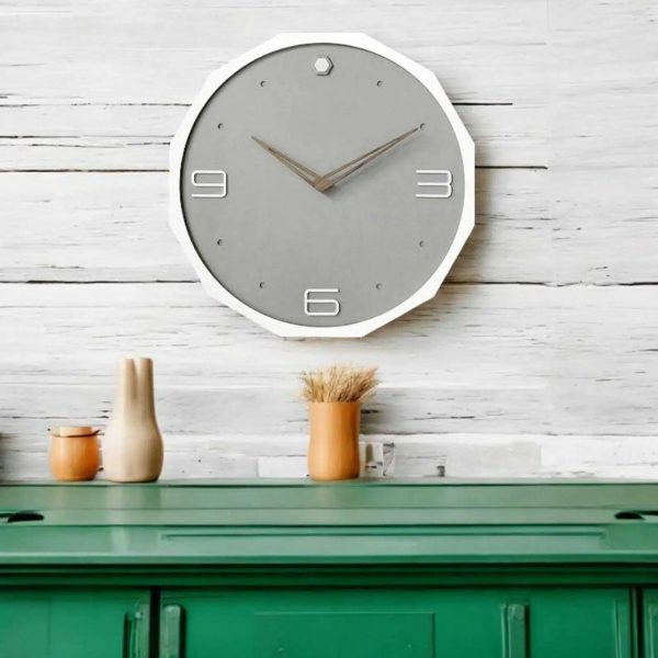 Octagonal Wall Clock with a Light Gray Dial - Image 2