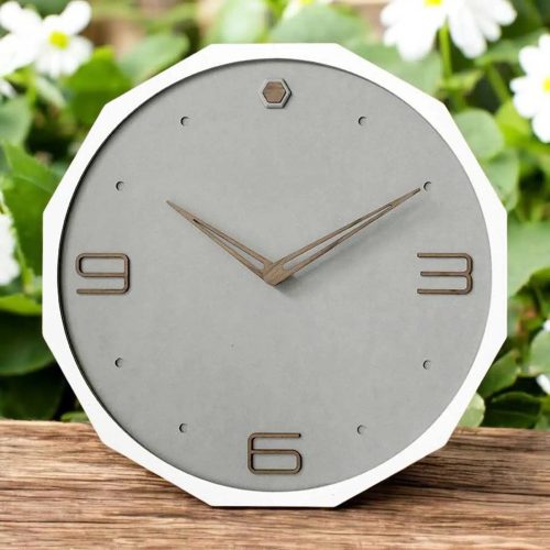 Octagonal Wall Clock with a Light Gray Dial