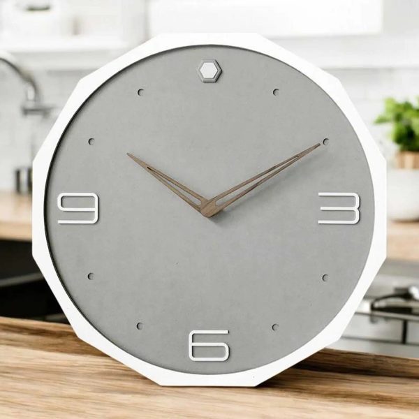 Octagonal Wall Clock with a Light Gray Dial - Image 3