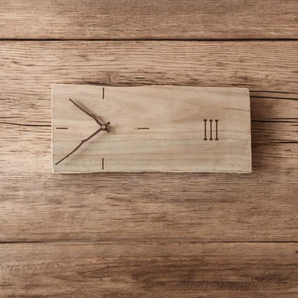 Retro Rectangular Decorative Wooden Wall Clock - Image 2