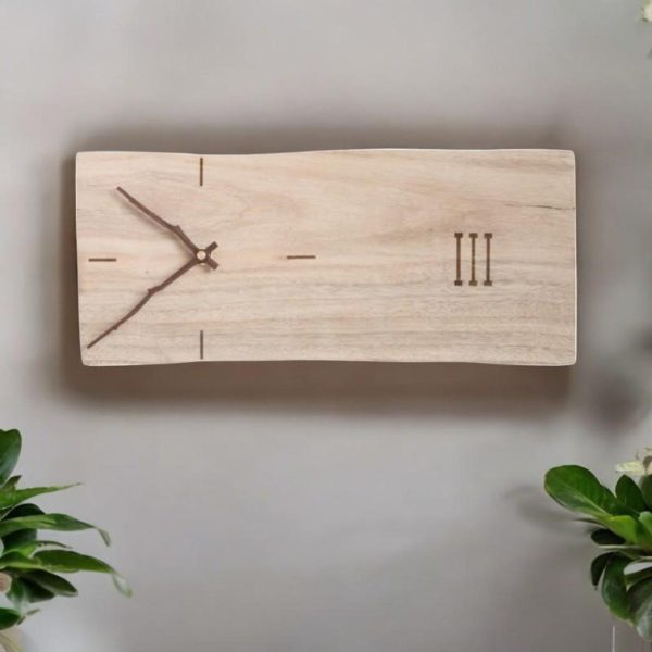 Retro Rectangular Decorative Wooden Wall Clock - Image 3