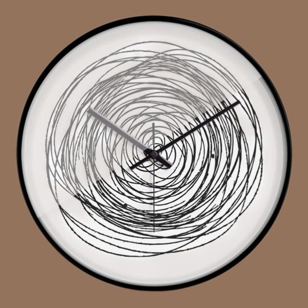 Round Wall Clock with Abstract Line Pattern - Image 3