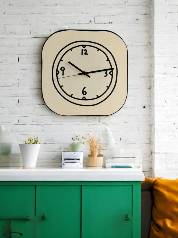 Square Wall Clock with Graffiti Effect - Image 2