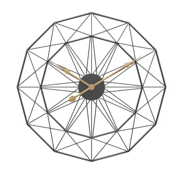 Wall Clock with Black Geometric Metal Frame - Image 4