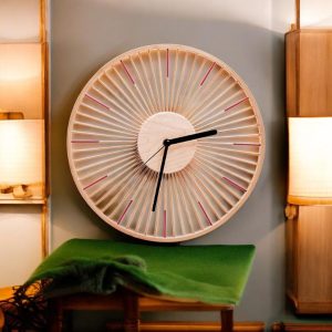 Wall Clock with Simple Geometric Radiating Lines