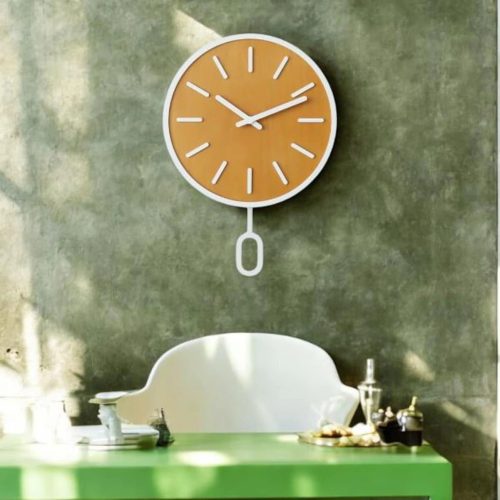 Wall clock with a simple pendulum