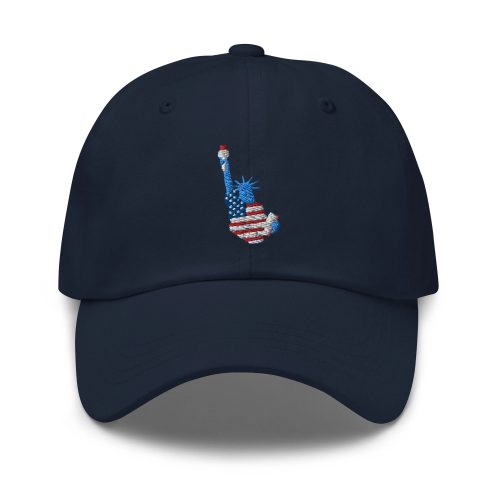 Statue of Liberty guitar embroidered baseball cap