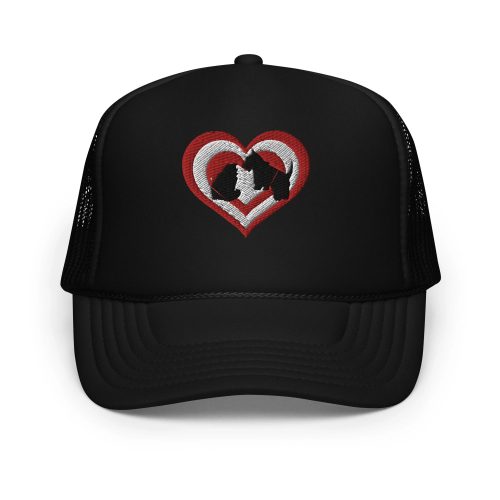 Love Heart Cute Pet Embroidered Mesh Baseball Cap