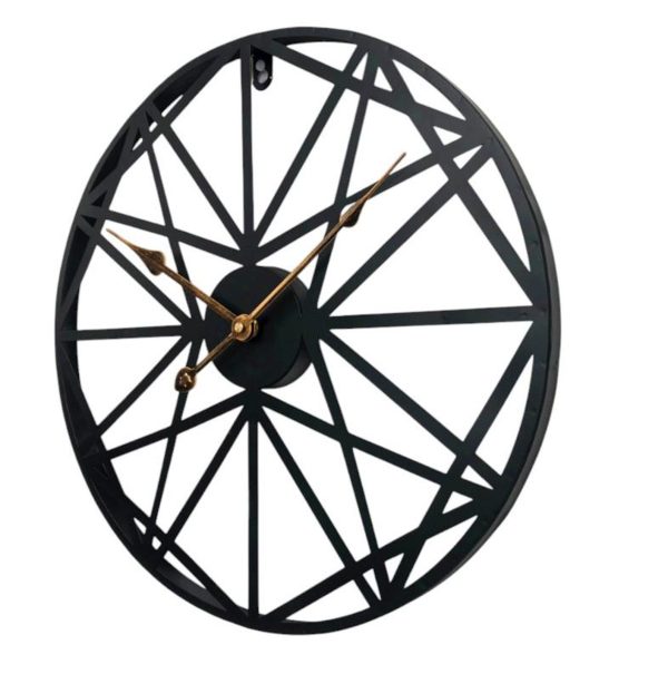 ound Wall Clock with Geometric Lines - Image 3