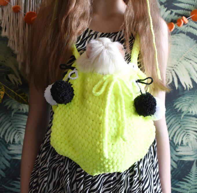 Fluorescent Party Knitted Pet Bag