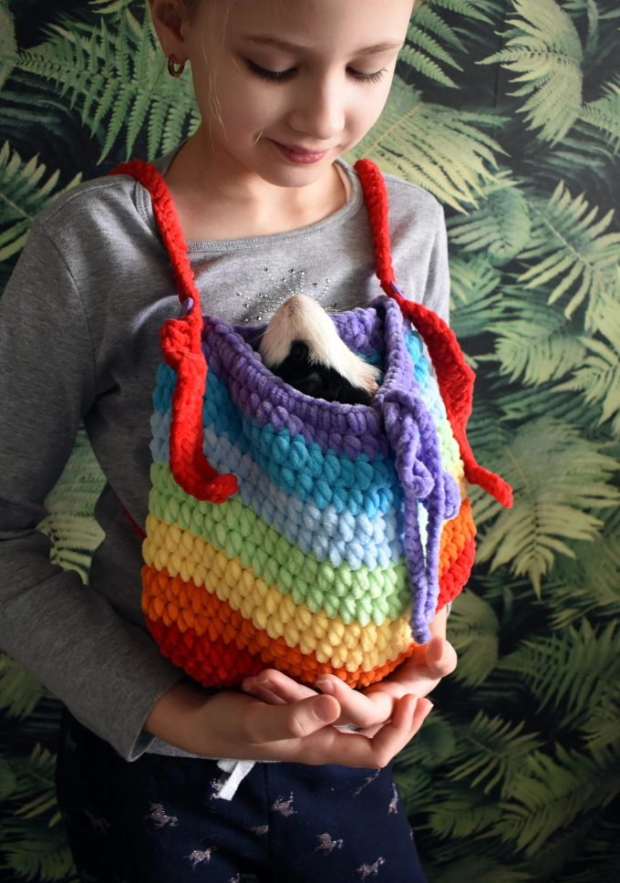 Rainbow Sugar Falls Knitted Pet Bag - Image 3