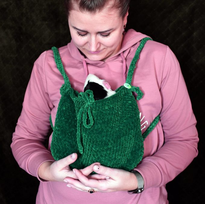 Forest-style knitted pet travel bag - Image 7