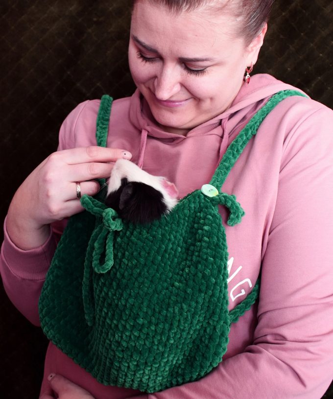 Forest-style knitted pet travel bag - Image 5