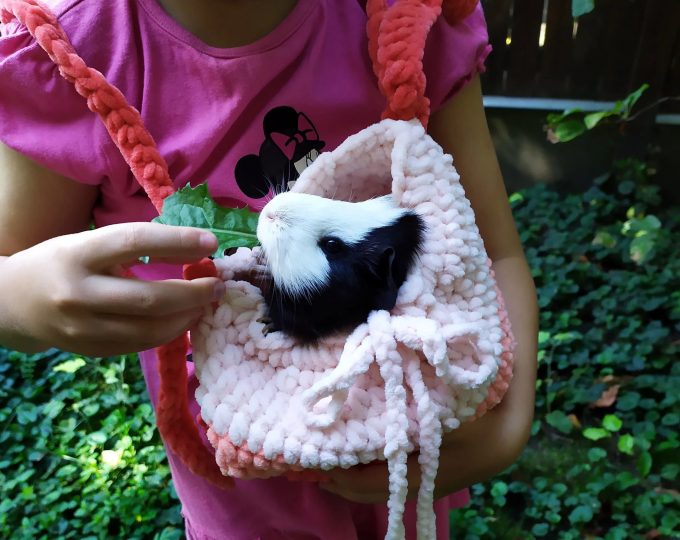 Peach Sweetheart Soft Knitted Pet Bag - Image 6