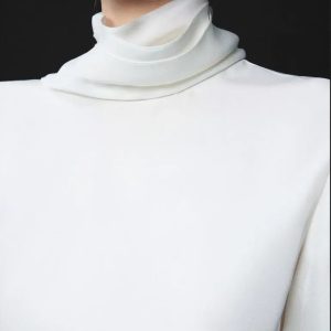 Ivory turtleneck minimalist shirt
